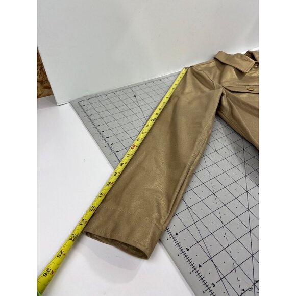 Lauren Jeans Co. Ralph Lauren Gold Metallic Jacket Sz.  P/L Cotton Blend Women's - Picture 11 of 12